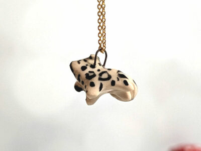 Ceramic Snow Leopard Pendant - Image 4