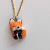 porcelain fox pendant