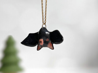 bat pendant black