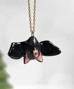 bat pendant black