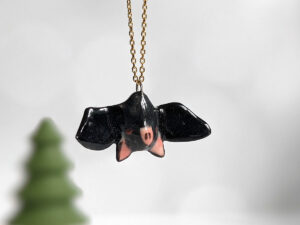 bat pendant black