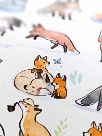 55 Renards - peinture originale – Image 5