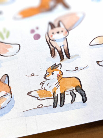 55 Renards - peinture originale – Image 7