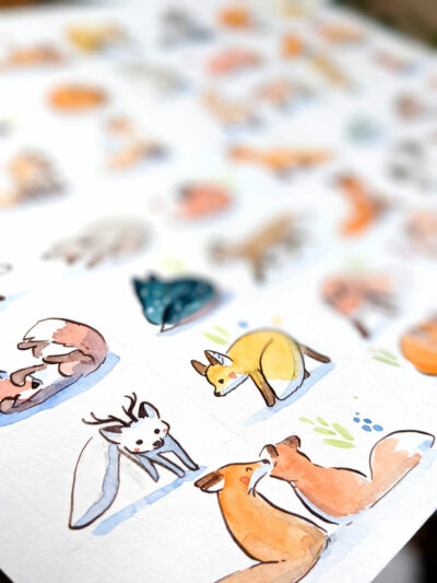 55 Renards - peinture originale – Image 3