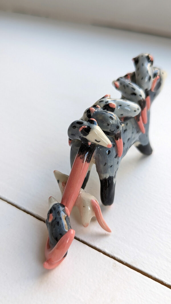 opossum family figurine porcelain cute