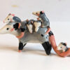 opossum family figurine porcelain cute