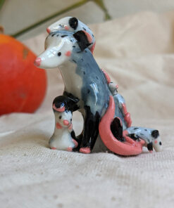 opossum mom figurine porcelain