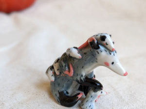 opossum mom figurine porcelain