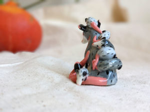 opossum mom figurine porcelain