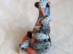 opossum mom figurine porcelain