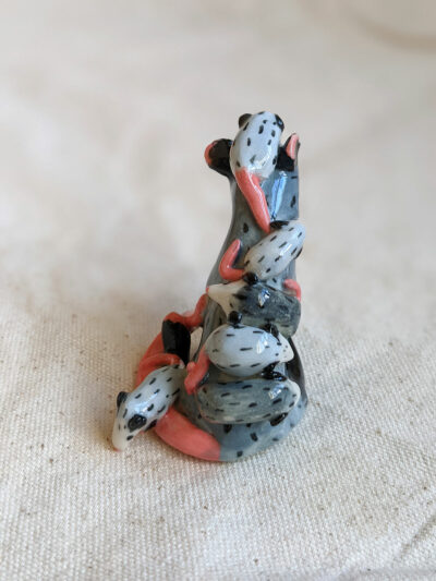 opossum mom figurine porcelain