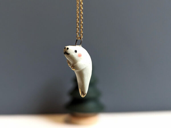 porcelain pendant manatee