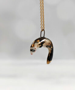 Porcelain ferret pendant