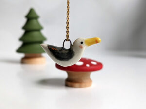 herring gull pendant porcelain