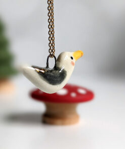 herring gull pendant porcelain