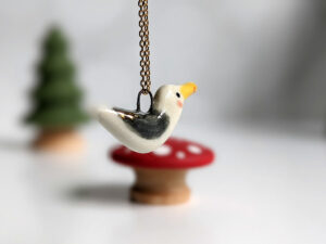 herring gull pendant porcelain