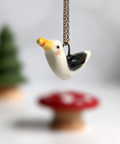 herring gull pendant porcelain