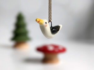 herring gull pendant porcelain