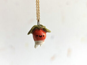 porcelain radish pendant