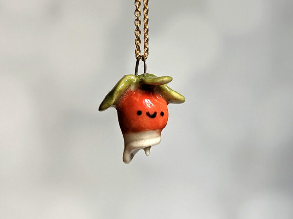 cute radish porcelain pendant