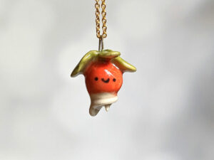 cute radish porcelain pendant