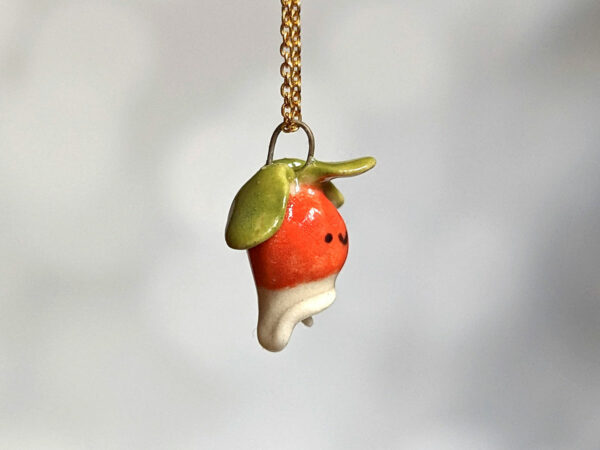 cute radish porcelain pendant