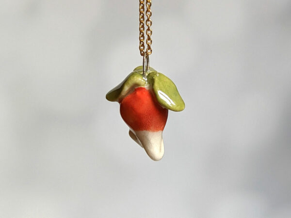 cute radish porcelain pendant