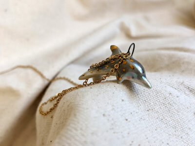 Pendentif Dauphin Or et Perle – Image 2