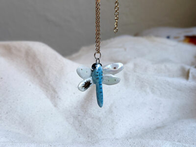 Pendentif Libellule Porcelaine – Image 3