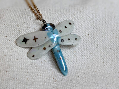Pendentif Libellule Porcelaine – Image 2