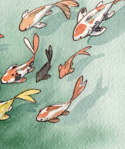 Watercolor Painting / Koi Carps