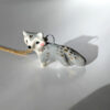 porcelain wolf pendant