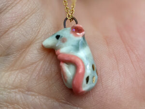 porcelain pendant rat