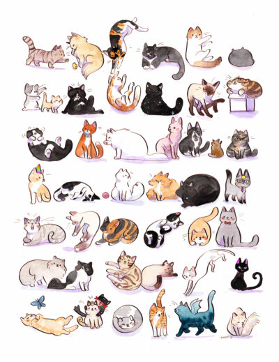 45 chats - peinture originale – Image 9