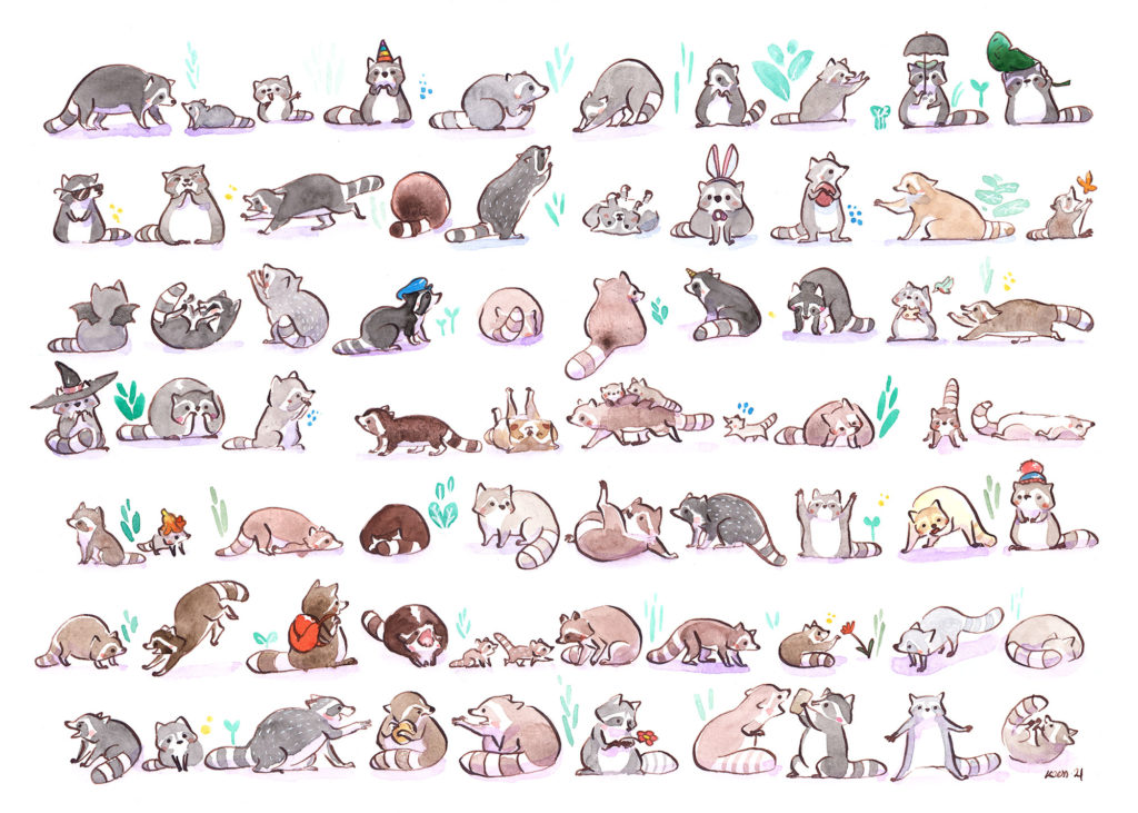 Cute Raccoons Pattern