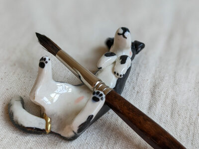 Dog Brush-Chopsticks Holder - Kintsugi style - Image 2