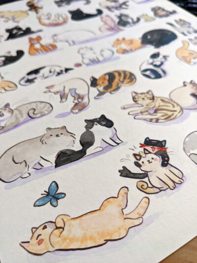 45 chats - peinture originale – Image 3