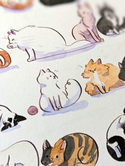 45 chats - peinture originale – Image 5