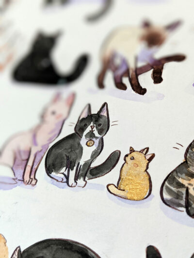 45 chats - peinture originale – Image 6