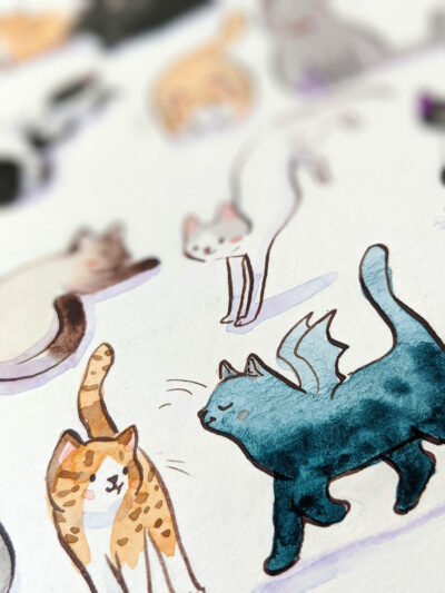 45 chats - peinture originale – Image 8