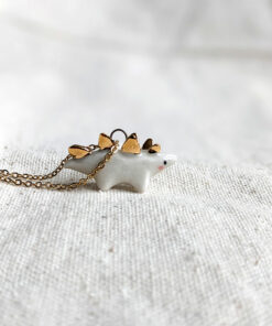 Stegosaurus Pendant with Gold - Small