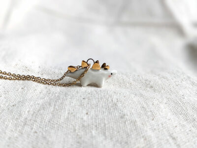 Pendentif Stégosaure doré - petit
