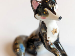 porcelain night fox figurine whimsical and cute