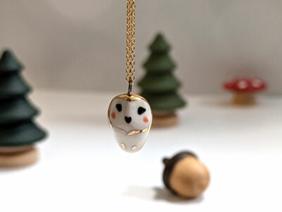 Pendentif chouette effraie dorée – Image 5