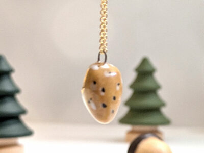 Pendentif chouette effraie dorée – Image 3