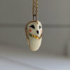 cute porcelain barn owl pendant with gold