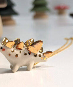 stegosaurus pendant cute porcelain jewelry by kness