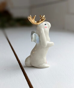porcelain winged jackalope figurine