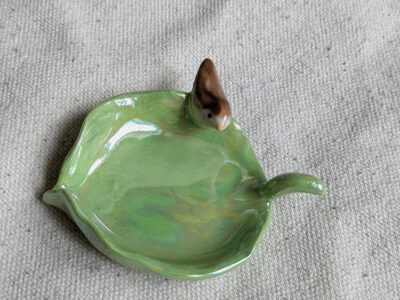 Coupelle Feuille et Oiseau nacré – Image 5