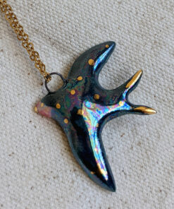 Swallow Pendant with gold